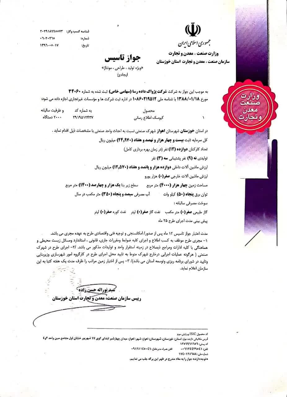 جواز تأسیس کارخانه